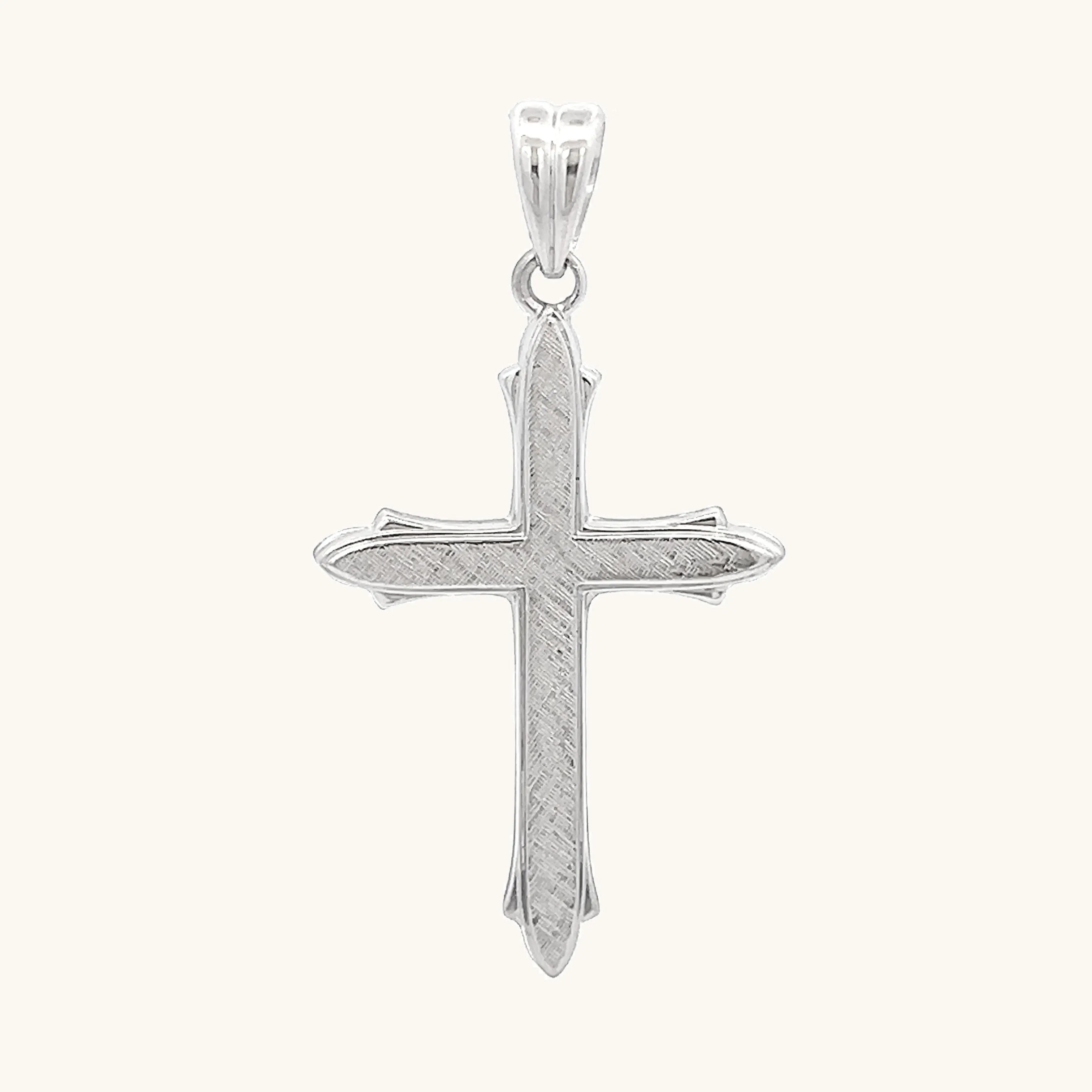 925 STERLING SILVER TEXTURED CROSS PENDANT