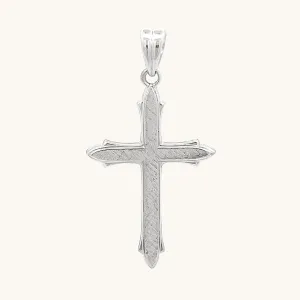 925 STERLING SILVER TEXTURED CROSS PENDANT