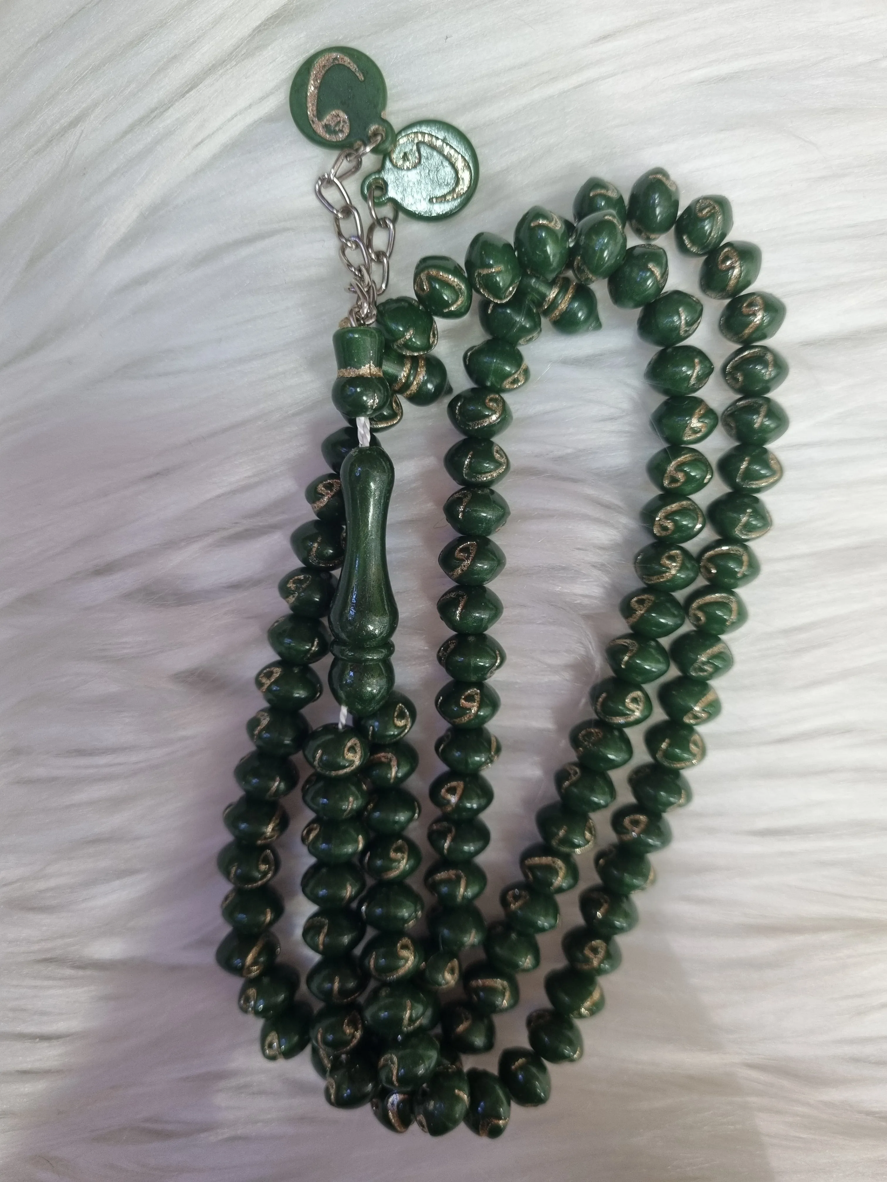 99 Beads Vav Shimmer Tasbih - Green