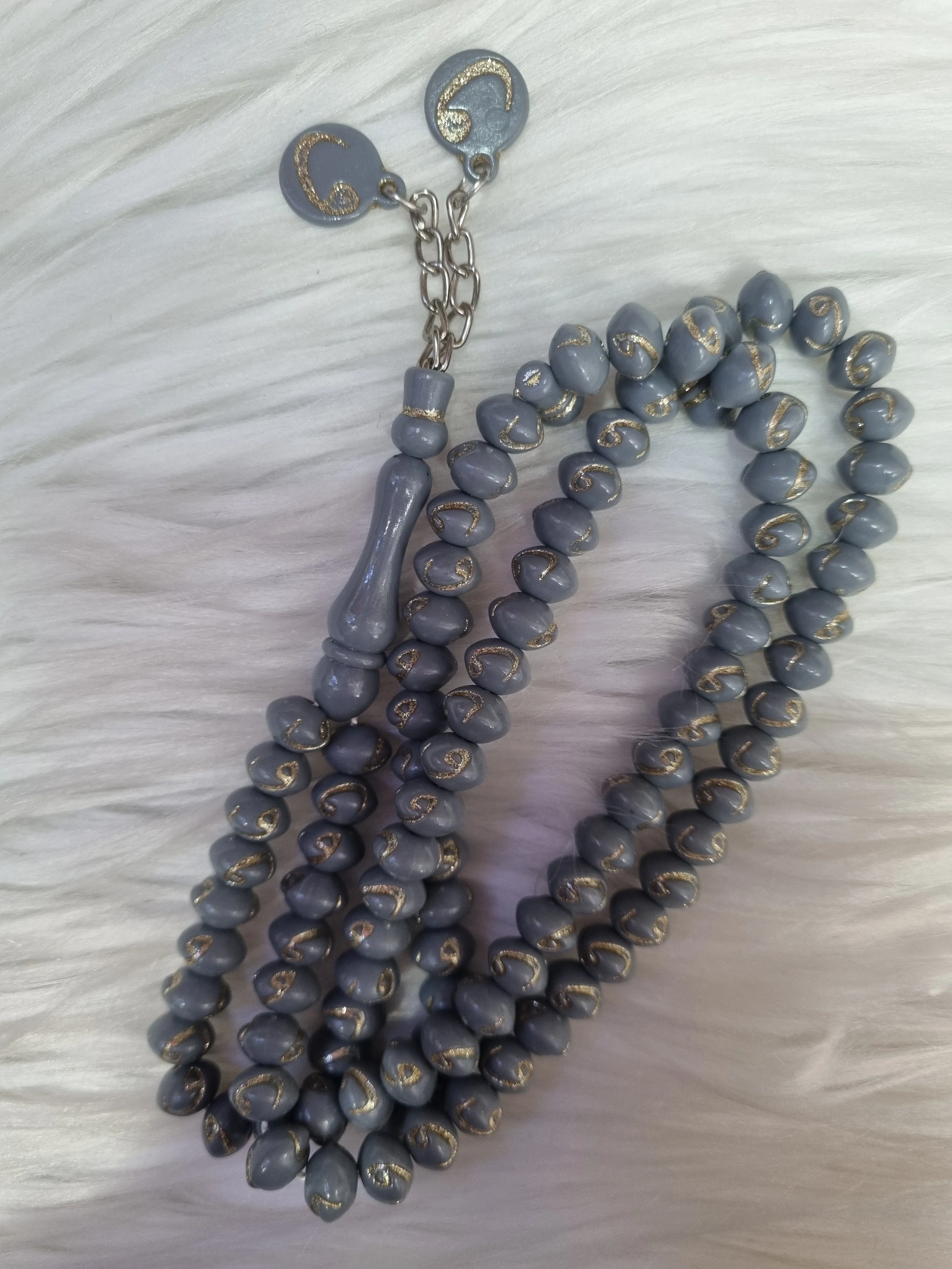99 Beads Vav Shimmer Tasbih - Grey