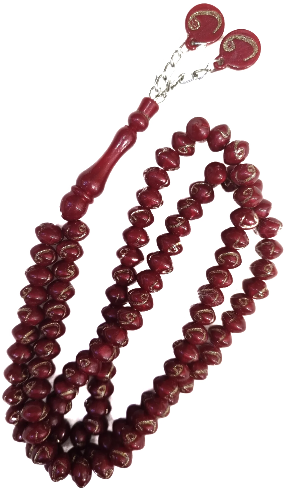 99 Beads Vav Shimmer Tasbih - Red