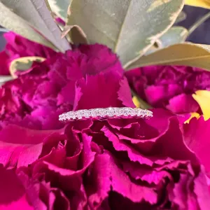 A. JAFFE Diamond 14K White Gold Band Ring MRCRD3408Q / 17