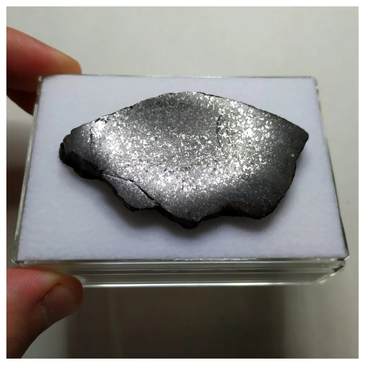 A75 - "NWA 13291" H5 Ordinary Chondrite Meteorite 35.86g Thick Crusted Slice