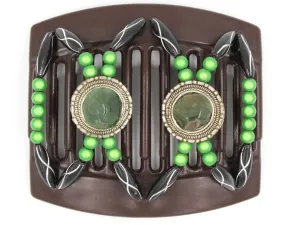 African Butterfly Thick Hair Comb - Gemstone Brown 11