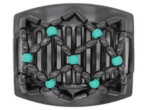 African Butterfly Thick Hair Comb - Ndebele Black 57