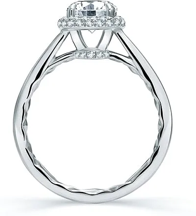 A.Jaffe Pave Halo Diamond Engagement Ring