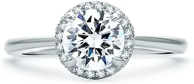 A.Jaffe Pave Halo Diamond Engagement Ring
