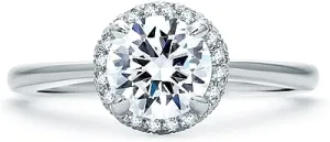 A.Jaffe Pave Halo Diamond Engagement Ring