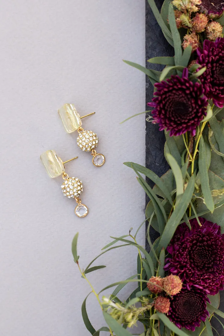 Amour Earrings in Shimmery Yellow