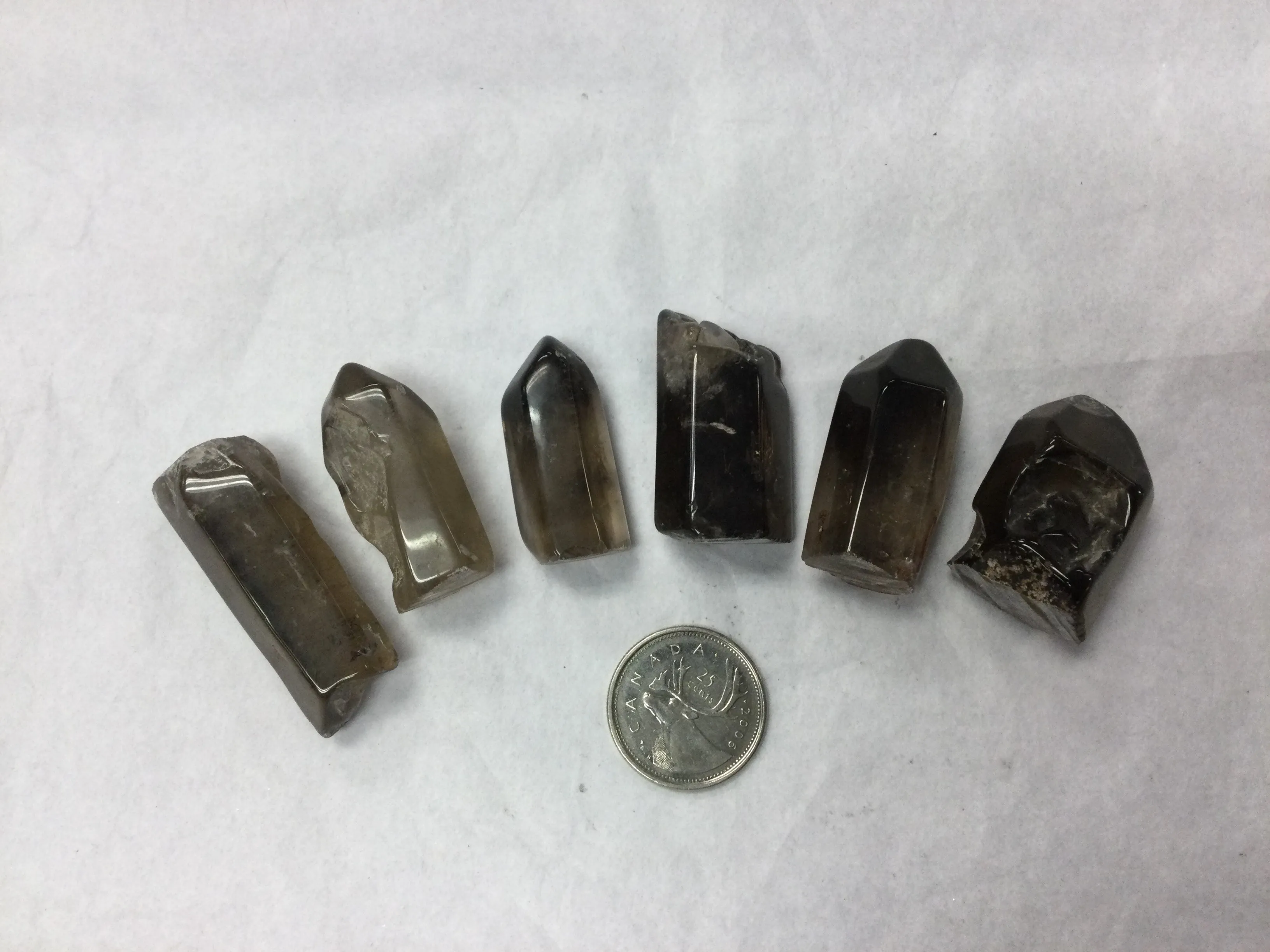 Amphibole in Smokey Quartz Point