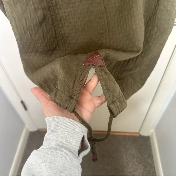 Anthropologie Hei Hei Fleece Lined Army Green Coat