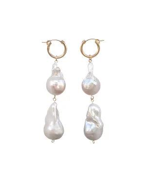 Aphrodite Baroque Pearl Earrings (Double Pearl)