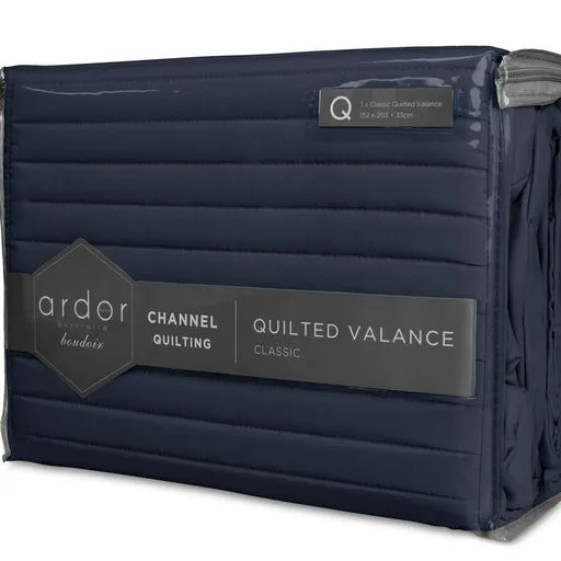 Ardor Boudoir Quilted Valance - Navy