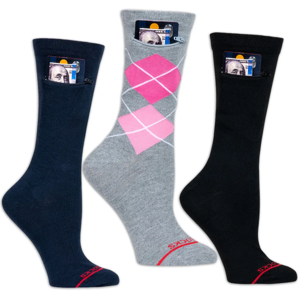 Argyle and Solids Pocket Socks (3-Pack), Pocket Socks®