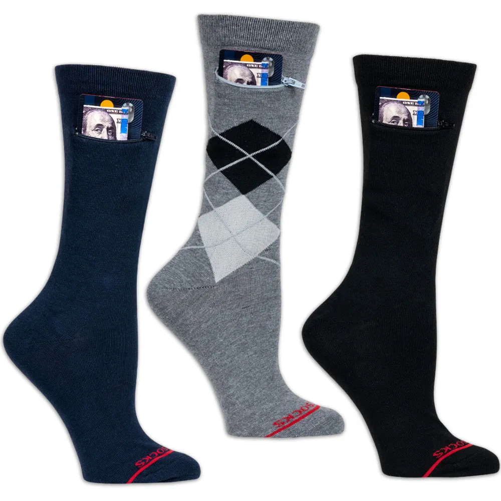 Argyle and Solids Pocket Socks (3-Pack), Pocket Socks®