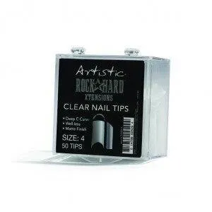 Artistic Rock Hard Xtentions Clear Nail Tips 50ct Size 4