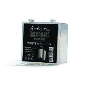 Artistic Rock Hard Xtentions White Nail Tips 50ct Size 9