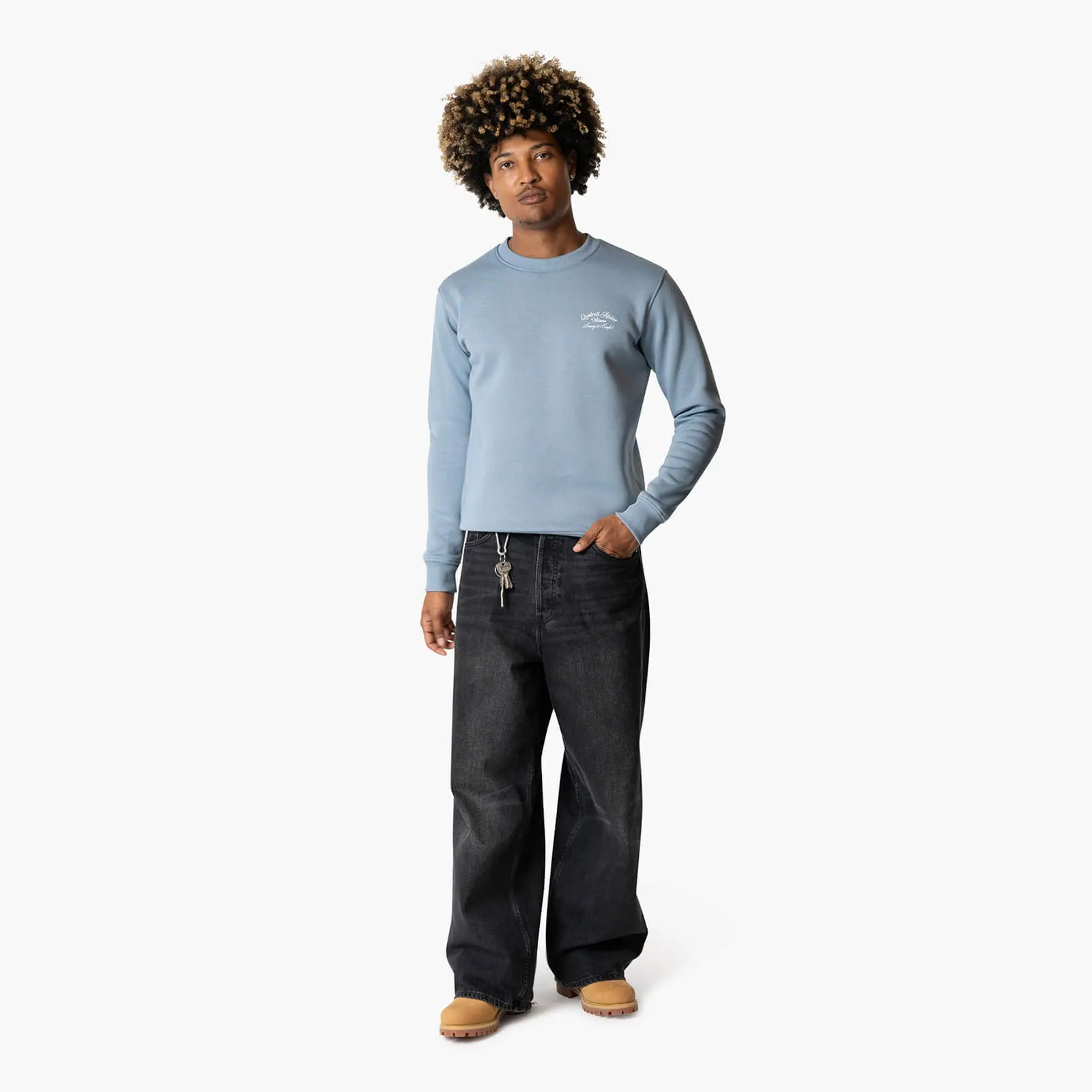 ATELIER MILANO CREWNECK | MUTED BLUE/WHITE