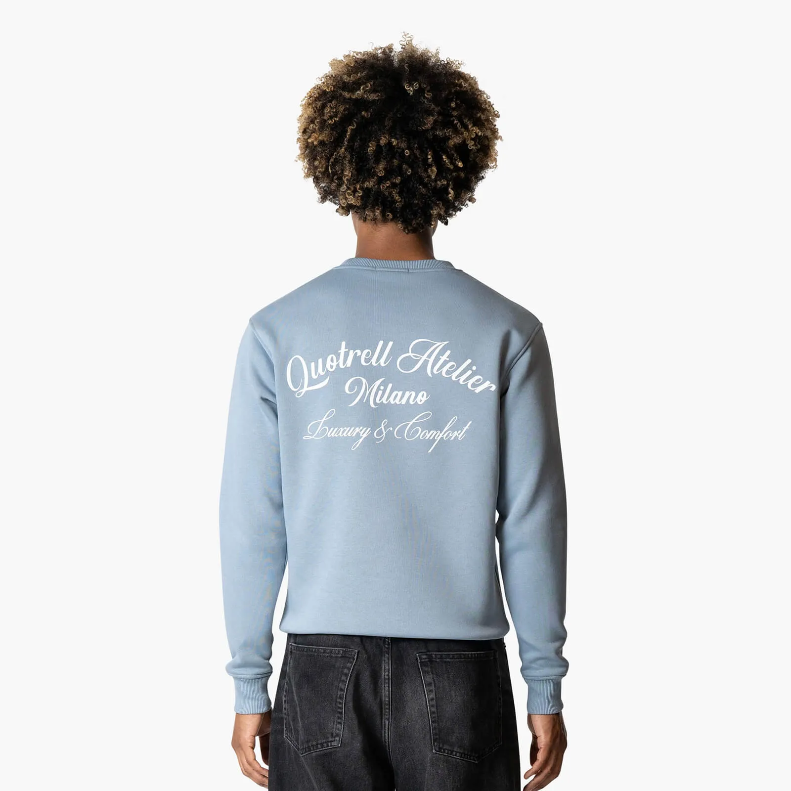ATELIER MILANO CREWNECK | MUTED BLUE/WHITE