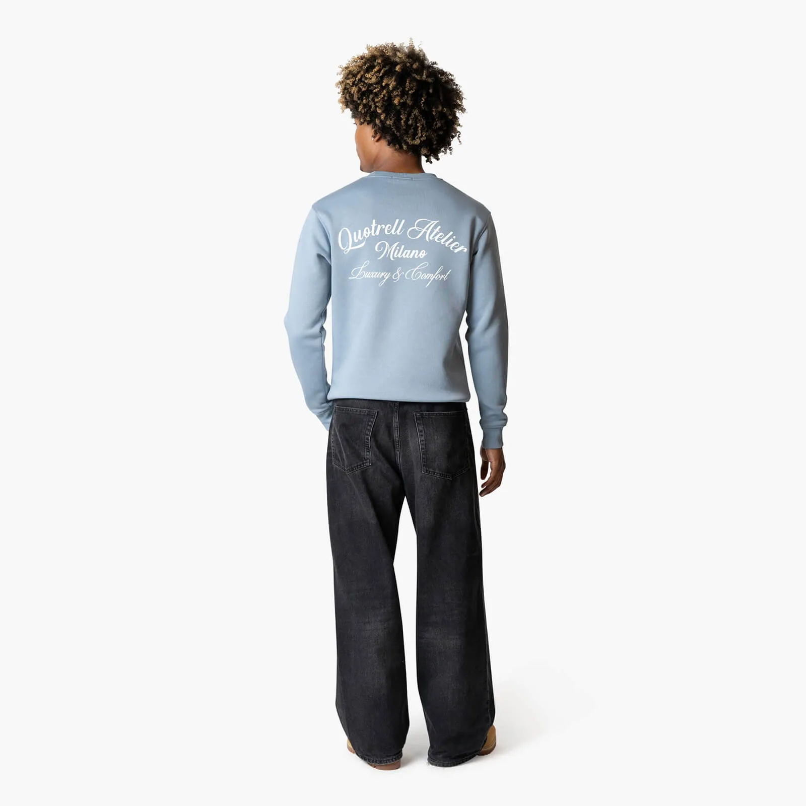 ATELIER MILANO CREWNECK | MUTED BLUE/WHITE