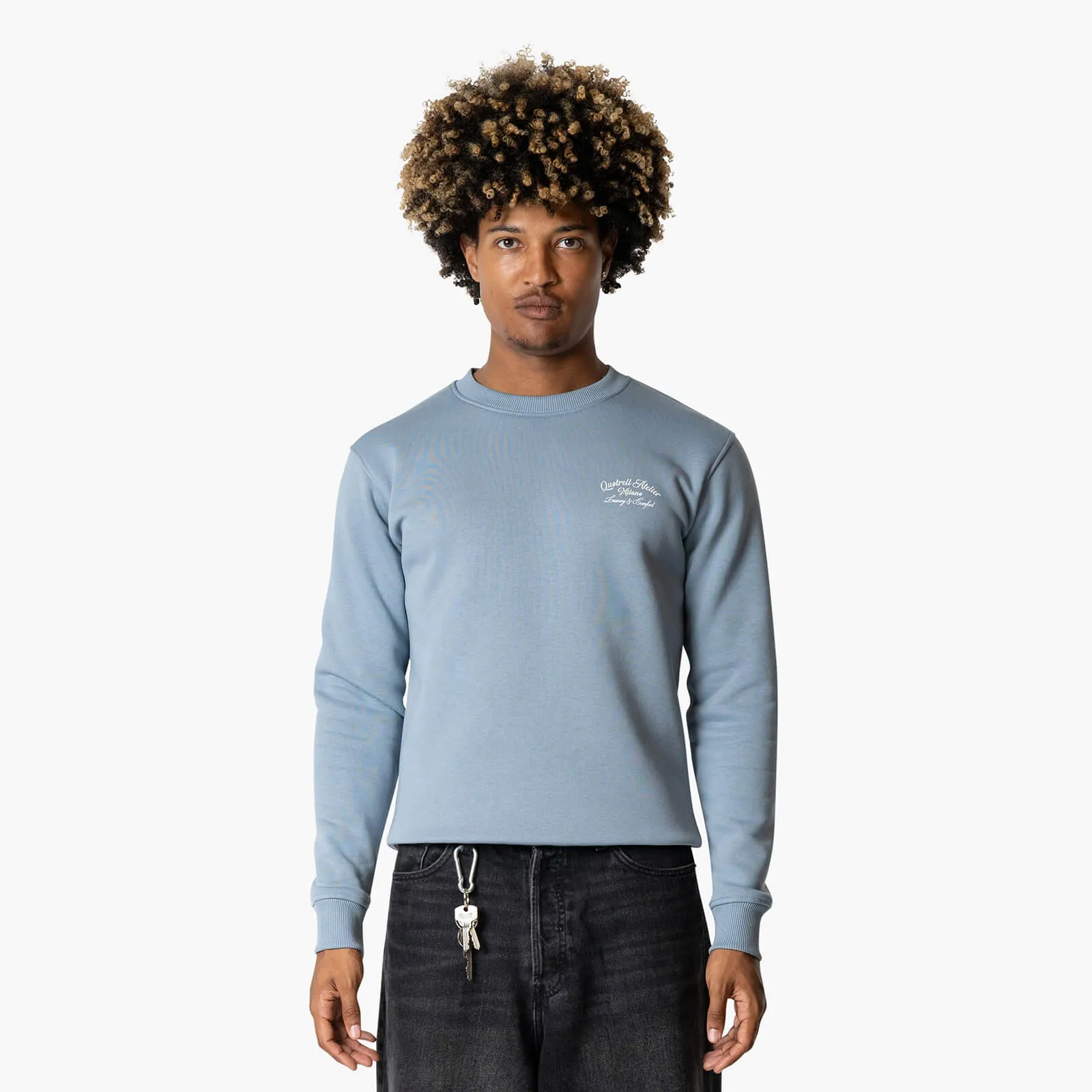 ATELIER MILANO CREWNECK | MUTED BLUE/WHITE