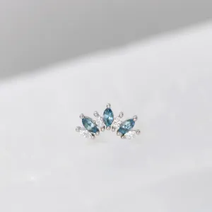 Athena 18g/16g Threaded End with Aquamarine & Diamonds