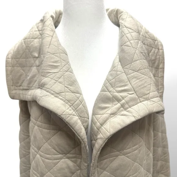 Bagatelle Sweater Jacket Drape Long Open Front‎ Pockets Quilted Women’s Small