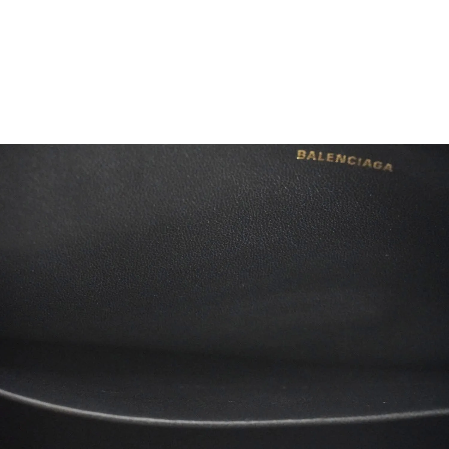 BALENCIAGA Hourglass flat Calfskin Leather Pouch Black