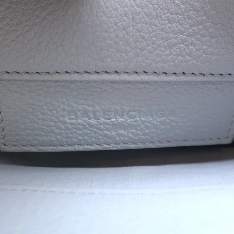 Balenciaga Metallic Edge Flat Wristlet Clutch Powder Blue Leather
