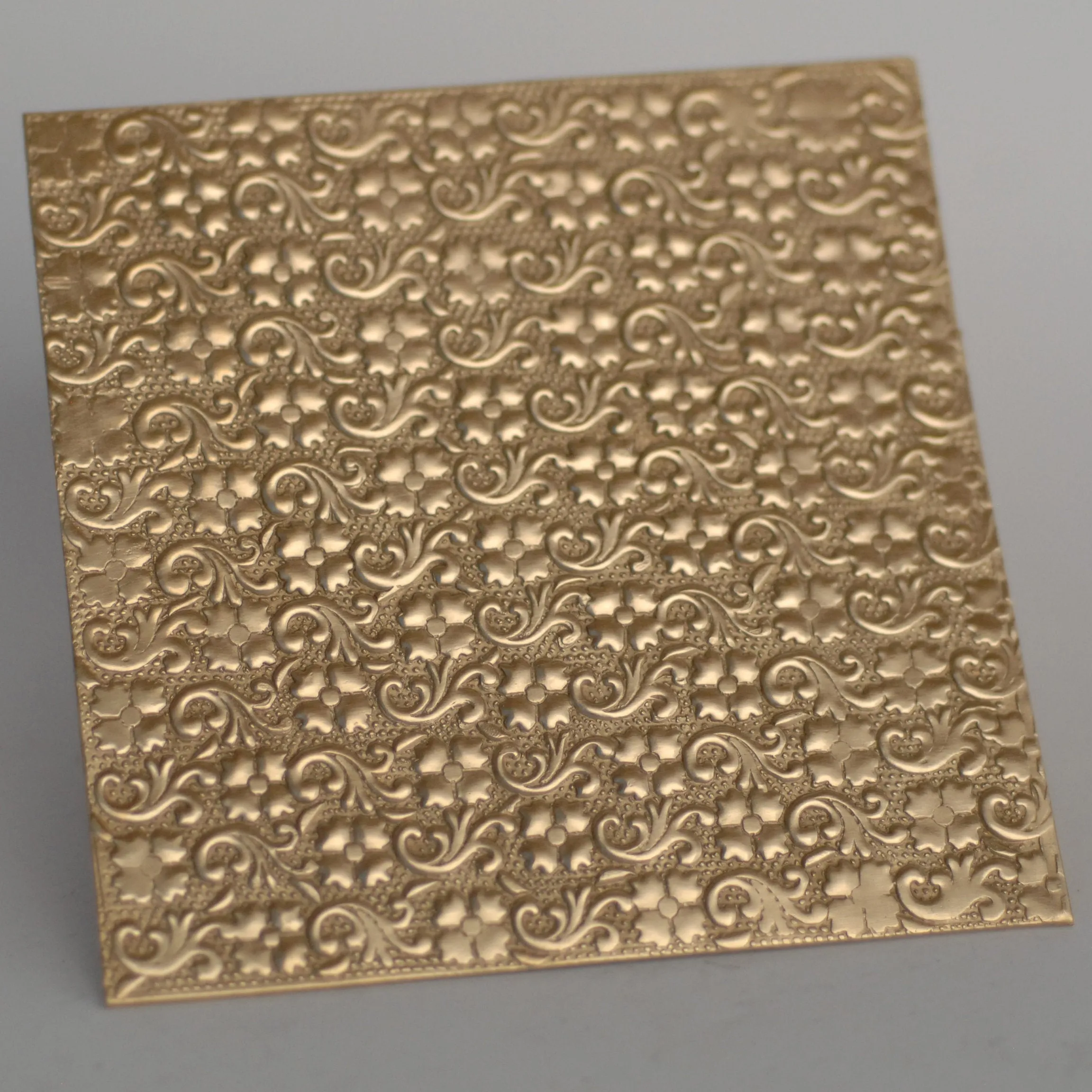Batik flowers textured metal sheet - 3 inch x 3 inch
