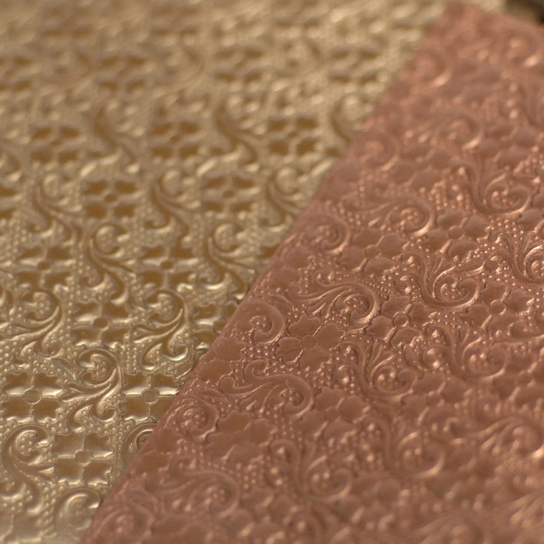 Batik flowers textured metal sheet - 3 inch x 3 inch