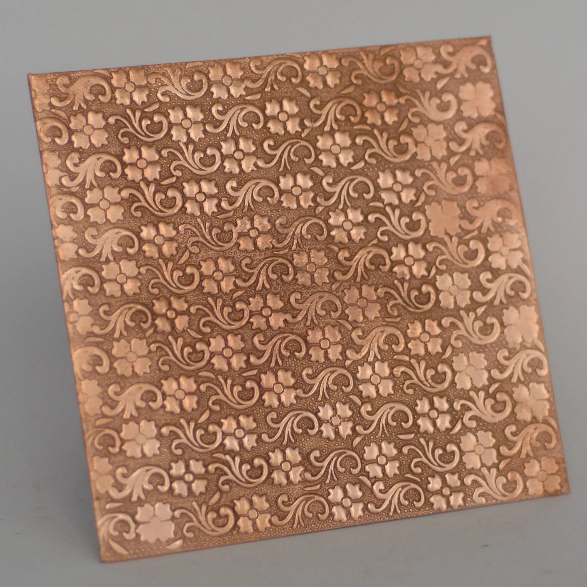 Batik flowers textured metal sheet - 3 inch x 3 inch