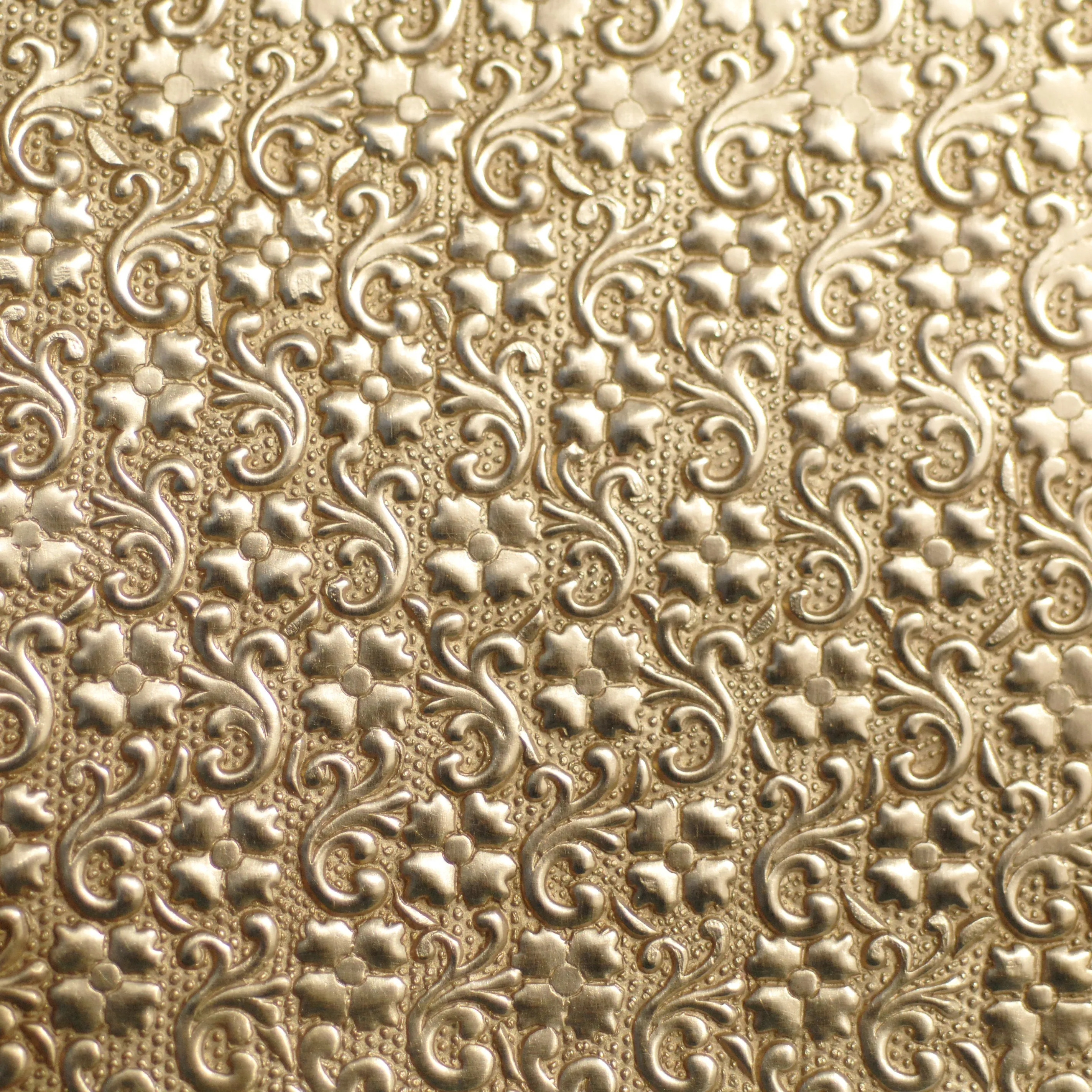 Batik flowers textured metal sheet - 3 inch x 3 inch