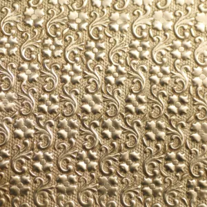 Batik flowers textured metal sheet - 3 inch x 3 inch