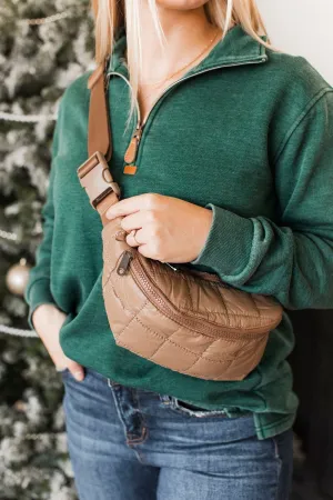 Be Impressive Quilted Belt Bag- Caramel