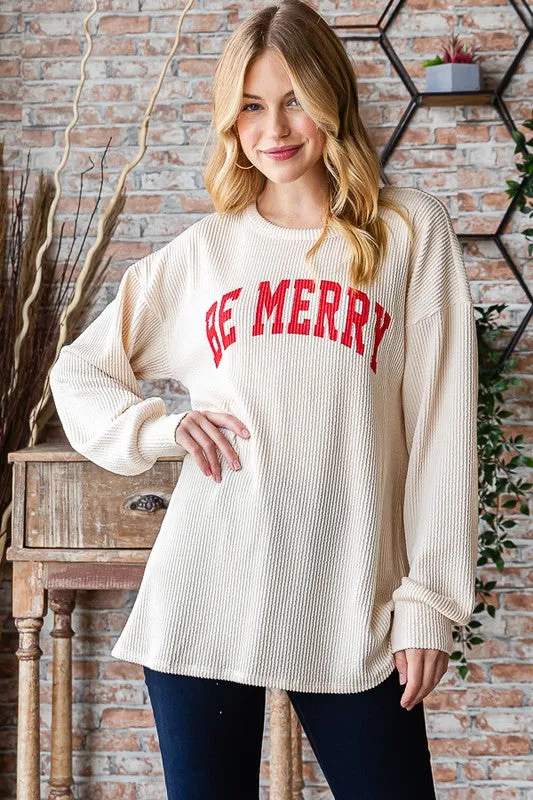 Be Merry Textured Shirt