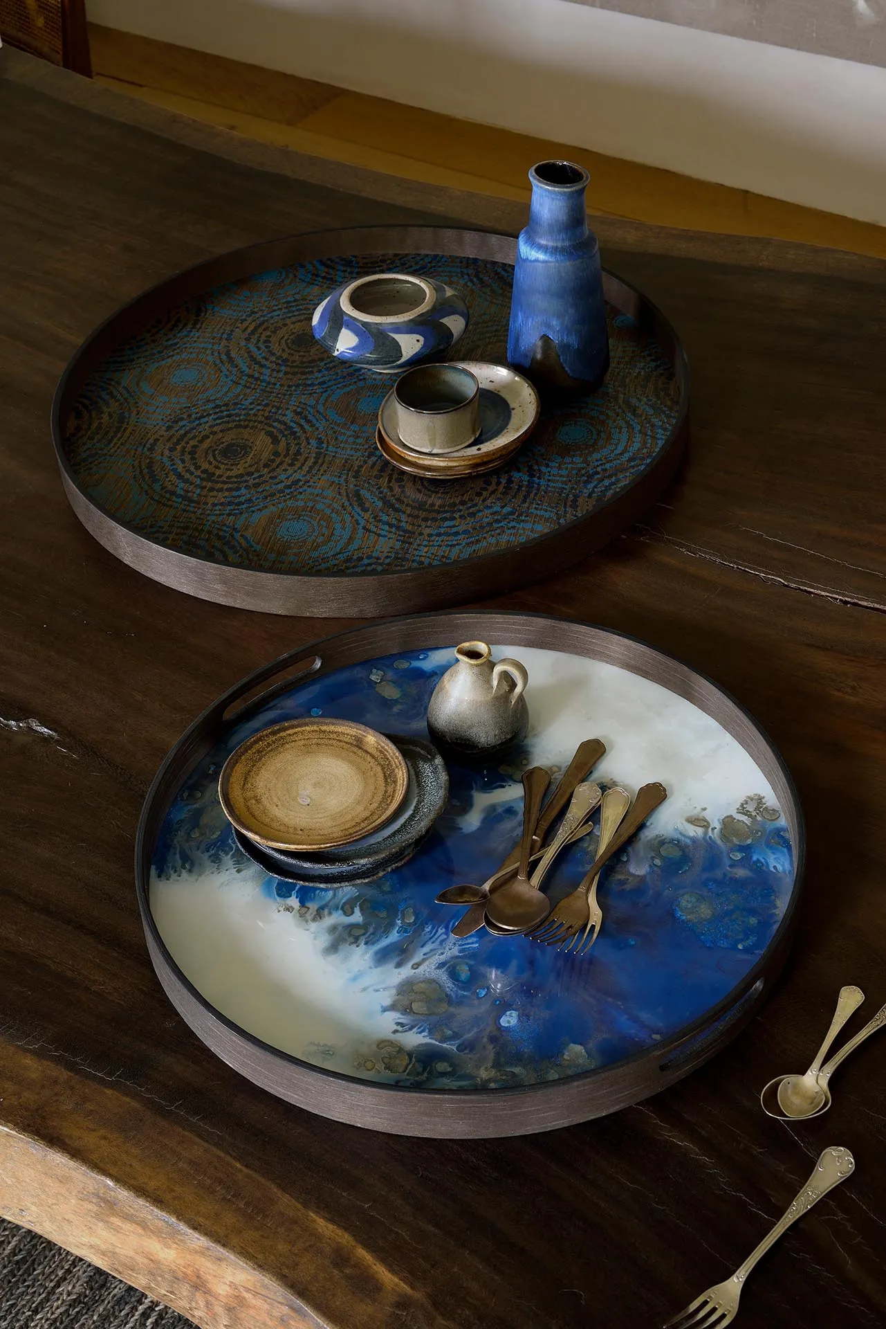 beads wooden tray