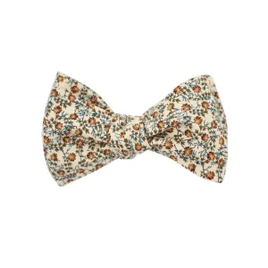 Beige & Brown Multi Floral Self Tie Bow Tie