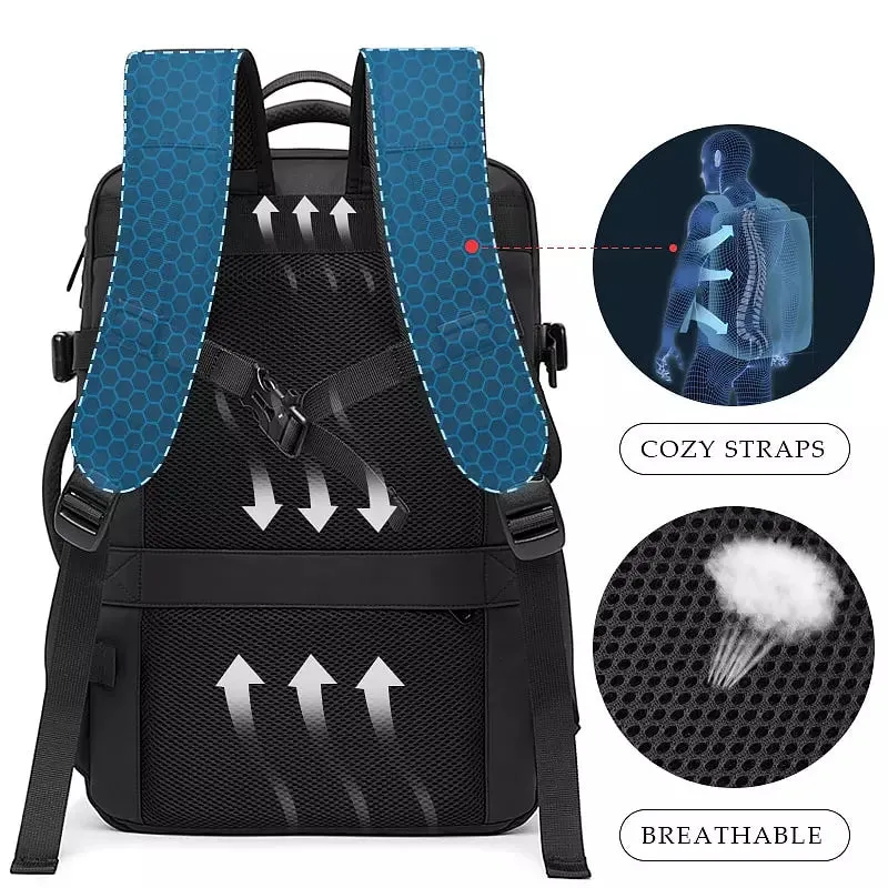 Black Adjustable Large Capacity Backpacks