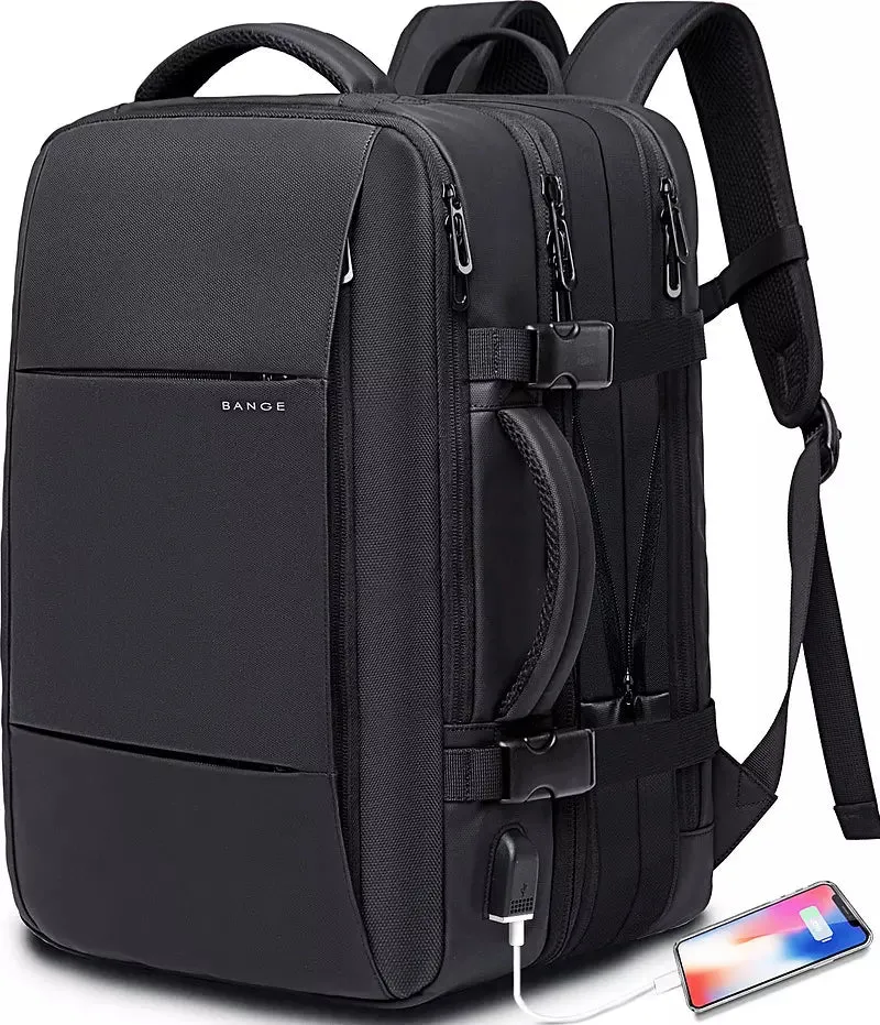 Black Adjustable Large Capacity Backpacks