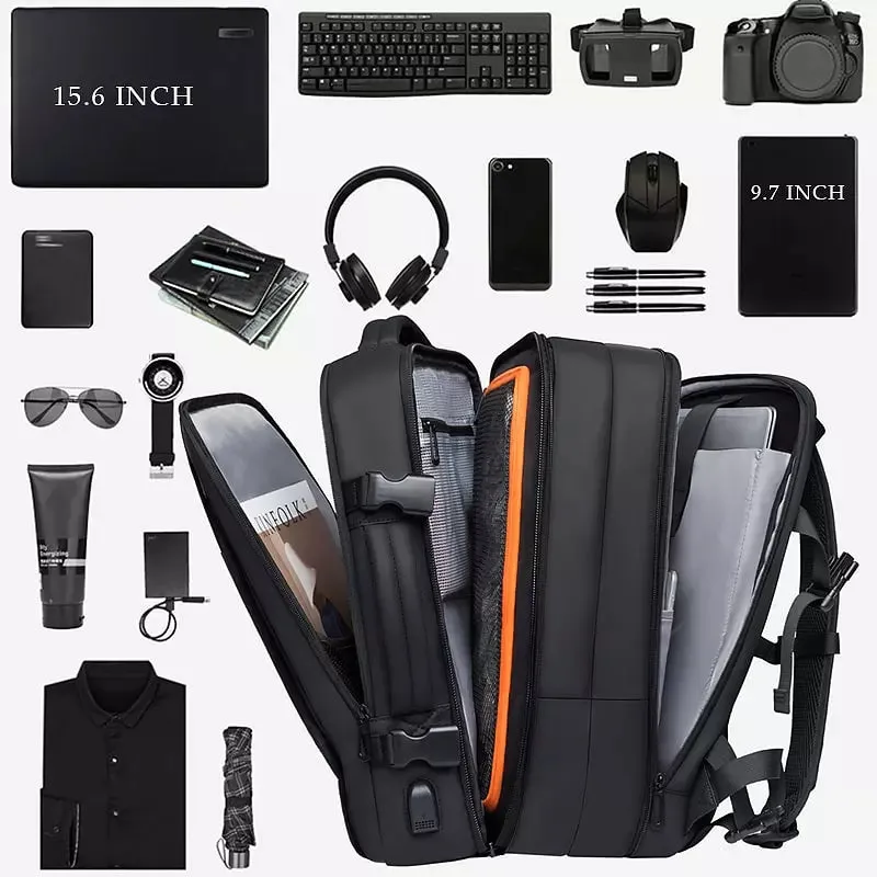 Black Adjustable Large Capacity Backpacks