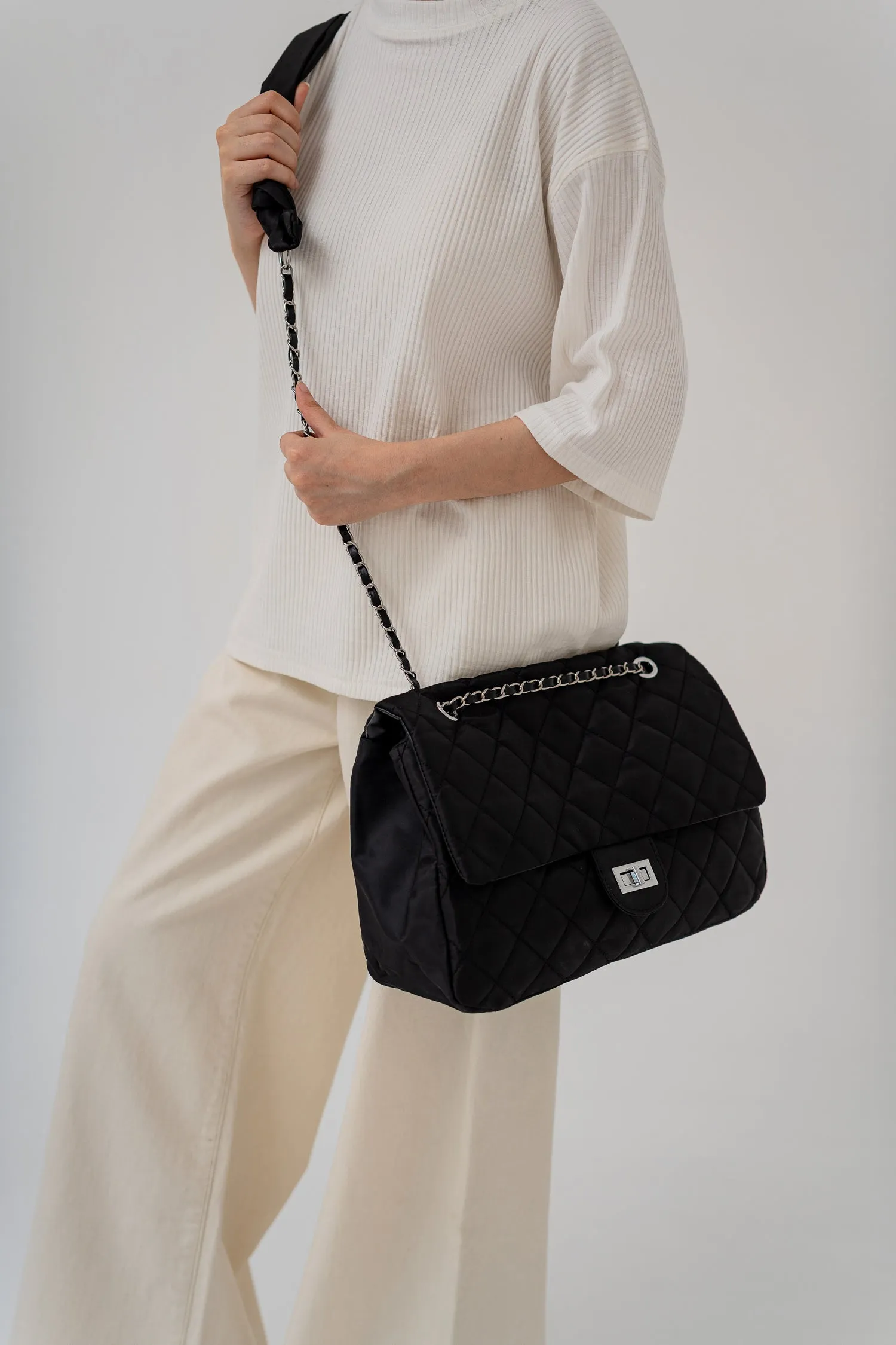 Black Puffer Shoulder Bag