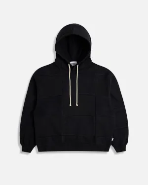 Black Quilted Hoodie