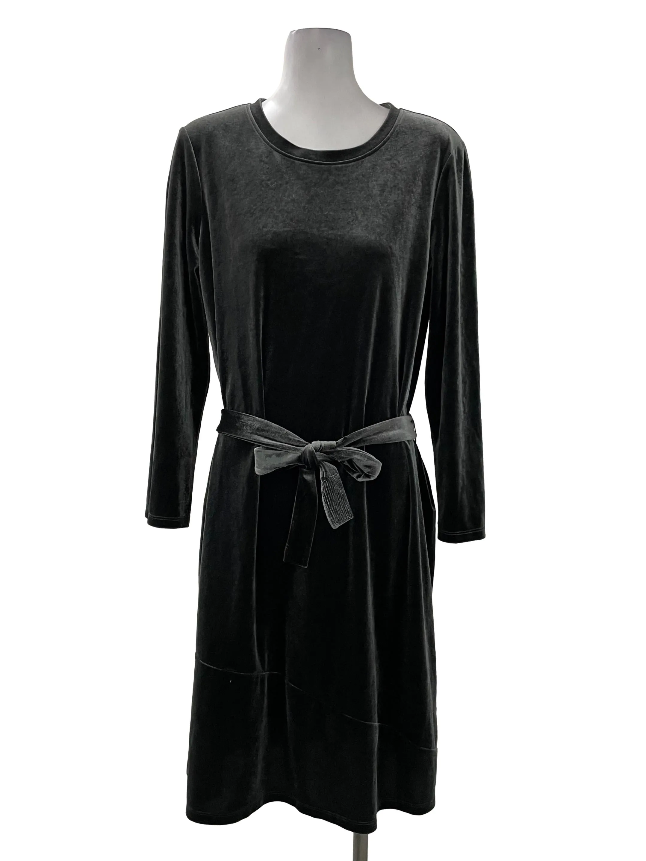 Black Shimmery Round Neck Dress