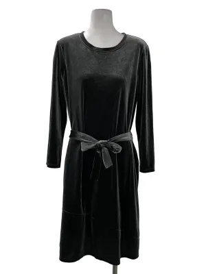 Black Shimmery Round Neck Dress