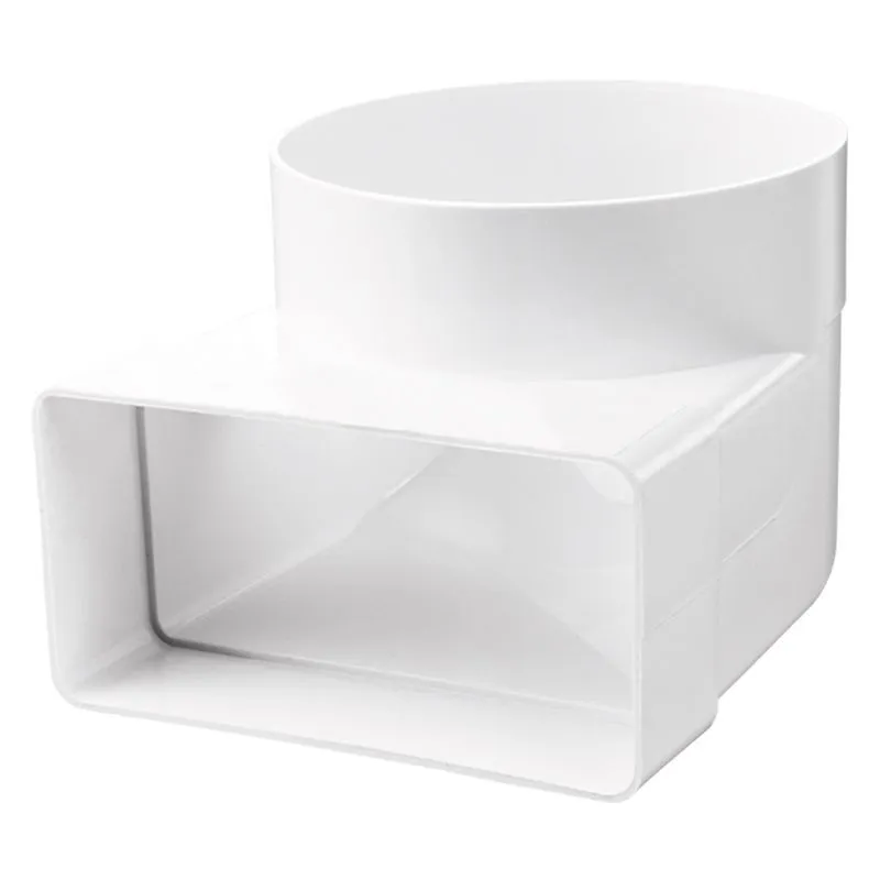 Blauberg Flat Plastic Ducting to Round Angled Transformer 204x60 - 125mm