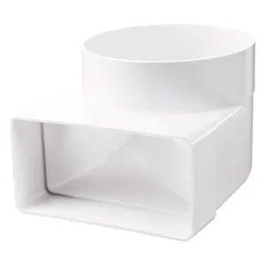 Blauberg Flat Plastic Ducting to Round Angled Transformer 204x60 - 125mm