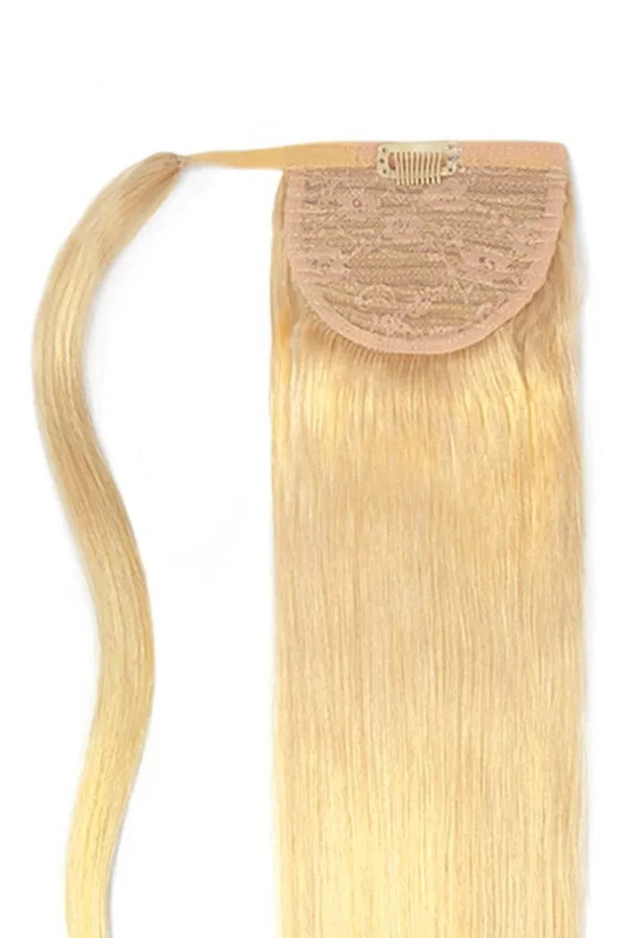 Bleach Blonde (#613) Straight Up Wrap Around Ponytail Extension
