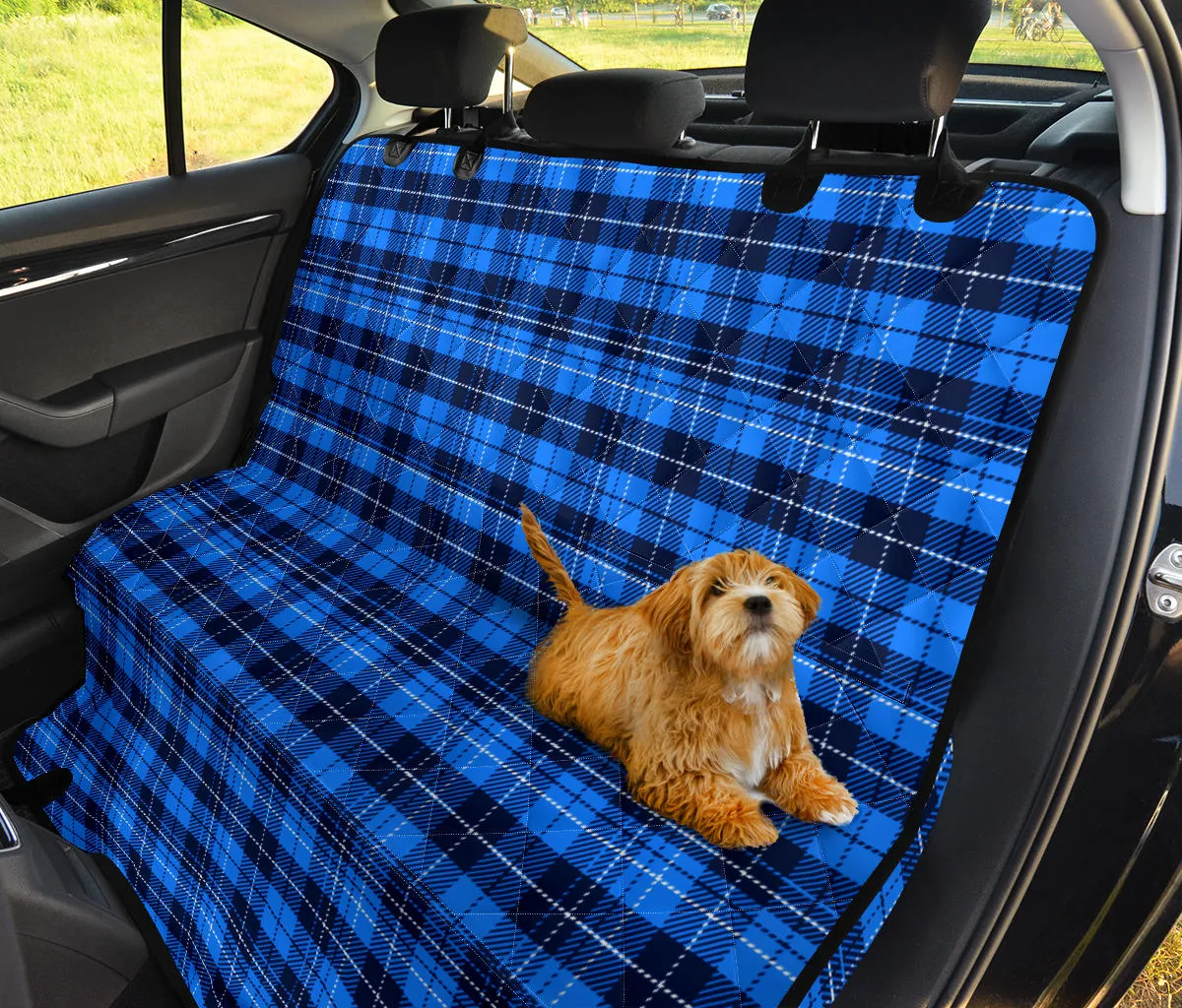 Blue Plaid, Tartan, Back Seat Cover Hammock For Pets