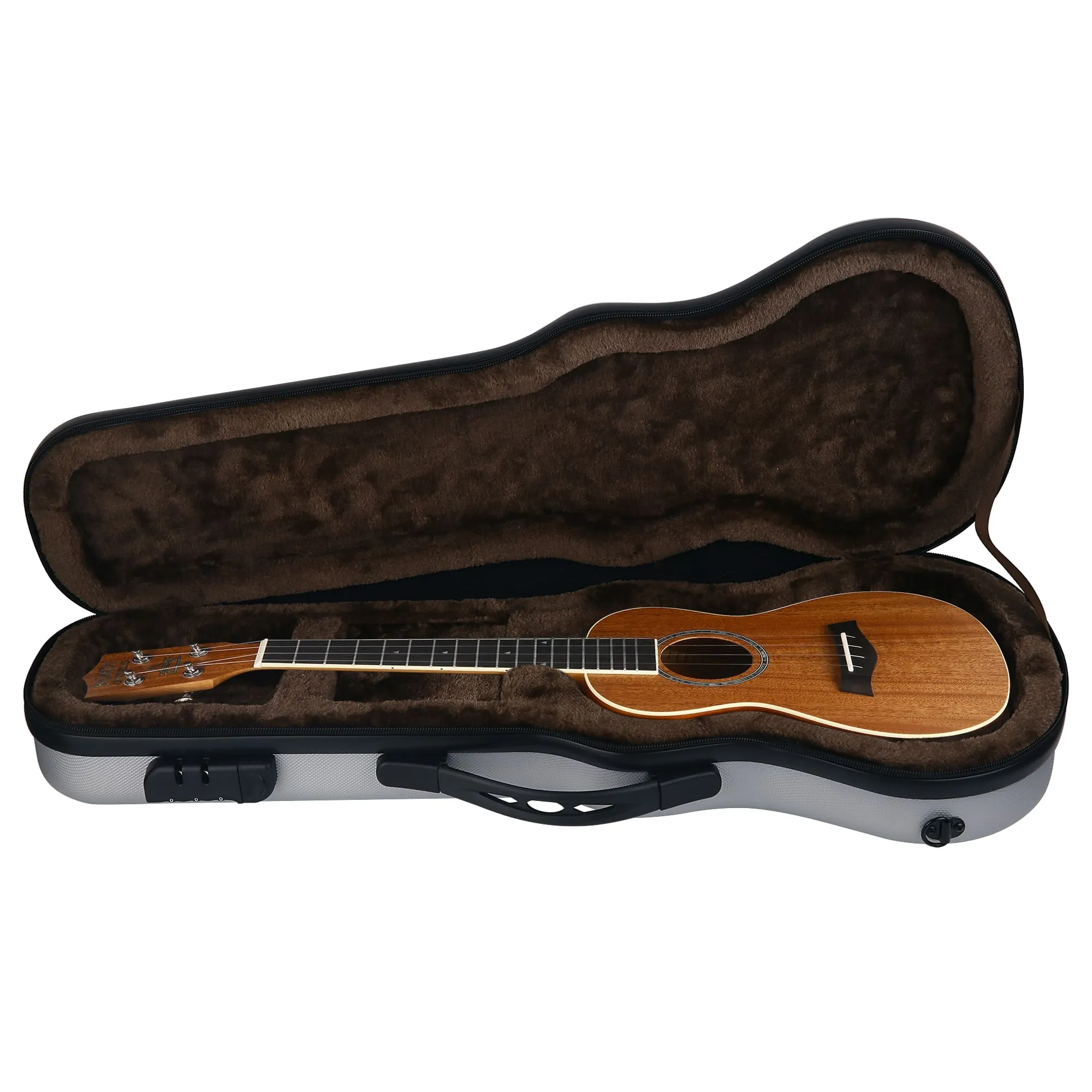 Bondi Shock-Rock Soprano Ukulele Hard Case - Silver